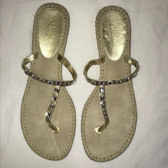 Cole Haan Sandals Kalla Rhinestone Espadrille gold - Picture 1 of 5